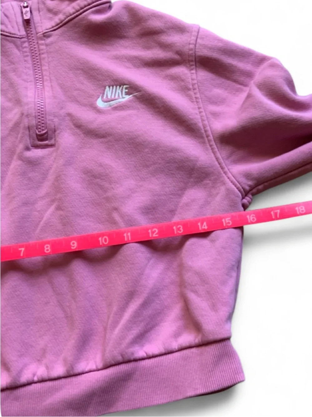 Nike Cropped Quarter-Zip Pullover Sweatshirt Girls Large